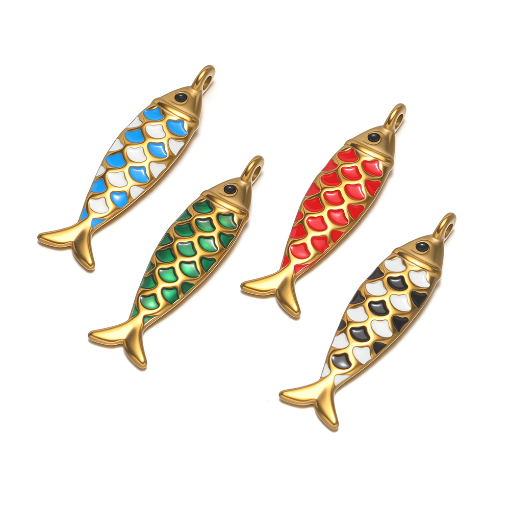 4 piezas de dijes de pez sólid - Jewelry Making For Kids reseña y precio